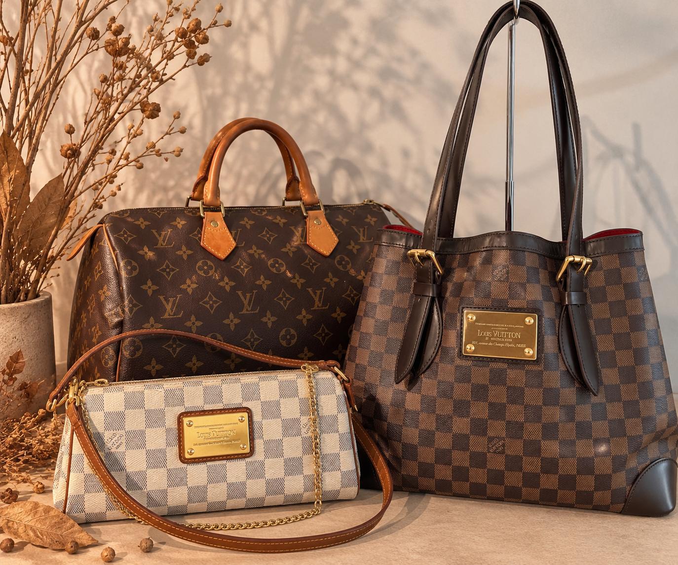 Bolsas Louis Vuitton em lona monograma e Damier